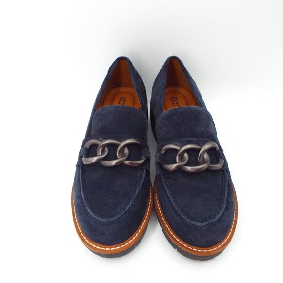 Earth Blue Suede Buckle Loafers Size 8.5M - Picture 3 of 11